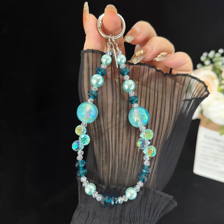 Alloy Tag Gold Foil Bead Crystal Chain