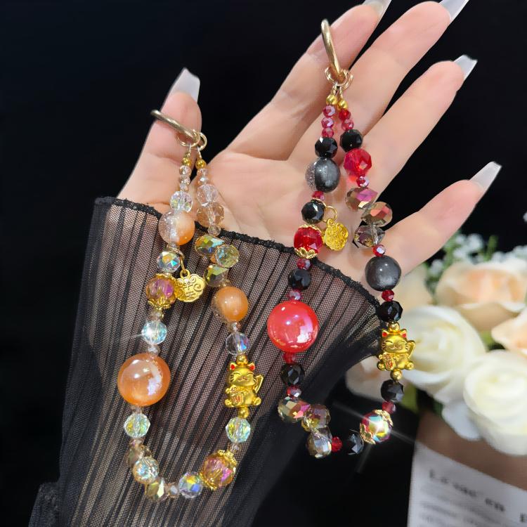 Lucky Maneki-neko Iridescent Crystal Chain — view 6