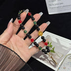Golden Fortune Emerald Beaded Crystal Chain — view 4
