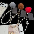 Pom-pom Pearl Heart Bracelet — Grey