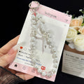 Cross Four-Leaf Clover Pearl Crystal Chain