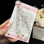 Cross Four-Leaf Clover Pearl Crystal Chain