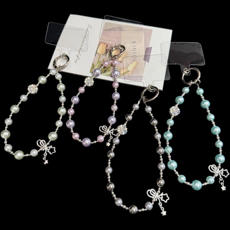 Star & Butterfly Four-Leaf Clover Beaded Crystal Chain — Purple