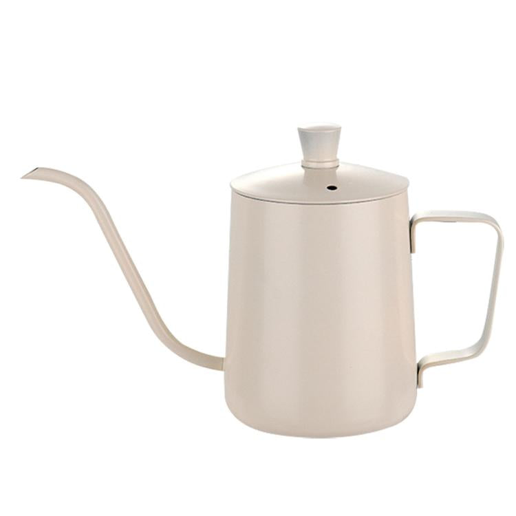 Swan-Necked Narrow-Mouth Stainless Steel Pour-Over Coffee Pot with Lid — Black