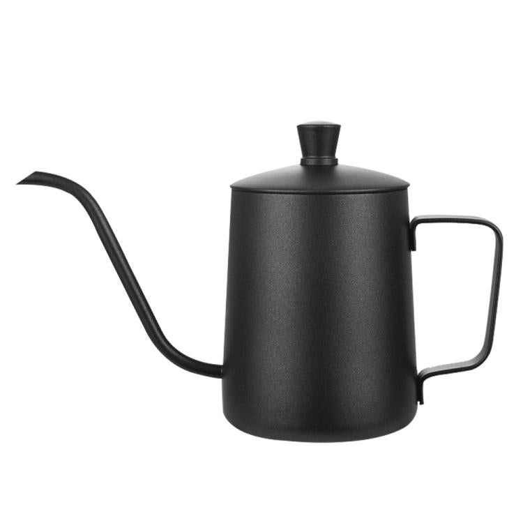 Swan-Necked Narrow-Mouth Stainless Steel Pour-Over Coffee Pot with Lid — Silver
