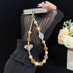 Silver Heart Square Rhinestone Iridescent Bead Crystal Chain — view 5