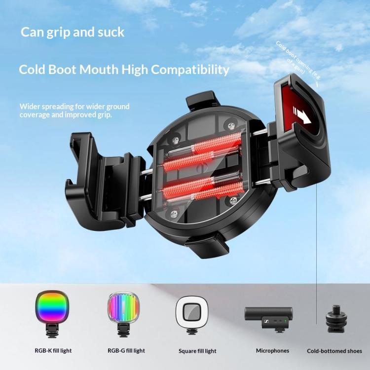 T13Y-C Bluetooth Remote Magnetic Phone Holder Auto Pop-Up Tripod Extendable Selfie Stick — view 7