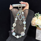 Beaded Leaf Lucky Iridescent Double-Layer Crystal Chain — view 4