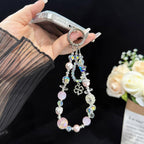 Beaded Leaf Lucky Iridescent Double-Layer Crystal Chain — view 5