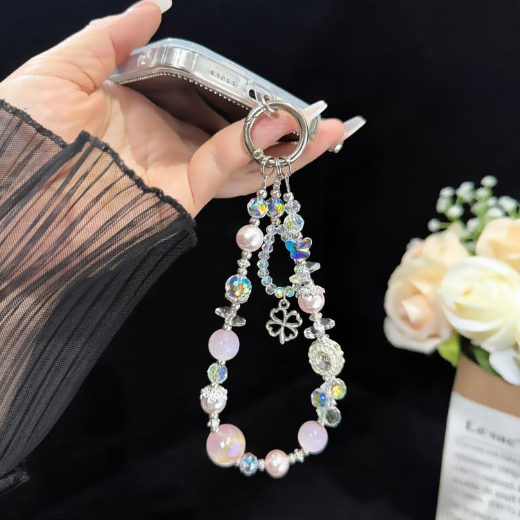 Beaded Leaf Lucky Iridescent Double-Layer Crystal Chain — view 5