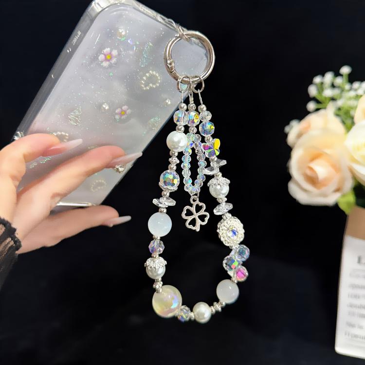 Beaded Leaf Lucky Iridescent Double-Layer Crystal Chain — view 6
