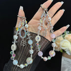 Beaded Leaf Lucky Iridescent Double-Layer Crystal Chain — view 7