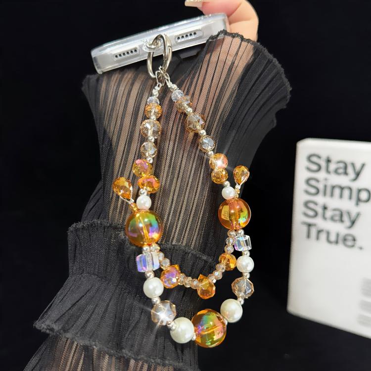 Color-blocked Iridescent Bead Double-Layer Crystal Chain — view 6