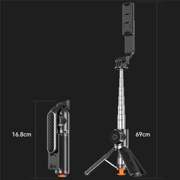 T01S For Live Streaming 3-in-1 Extendable Bluetooth Remote Phone Holder Stand Selfie Stick Tripod — view 12