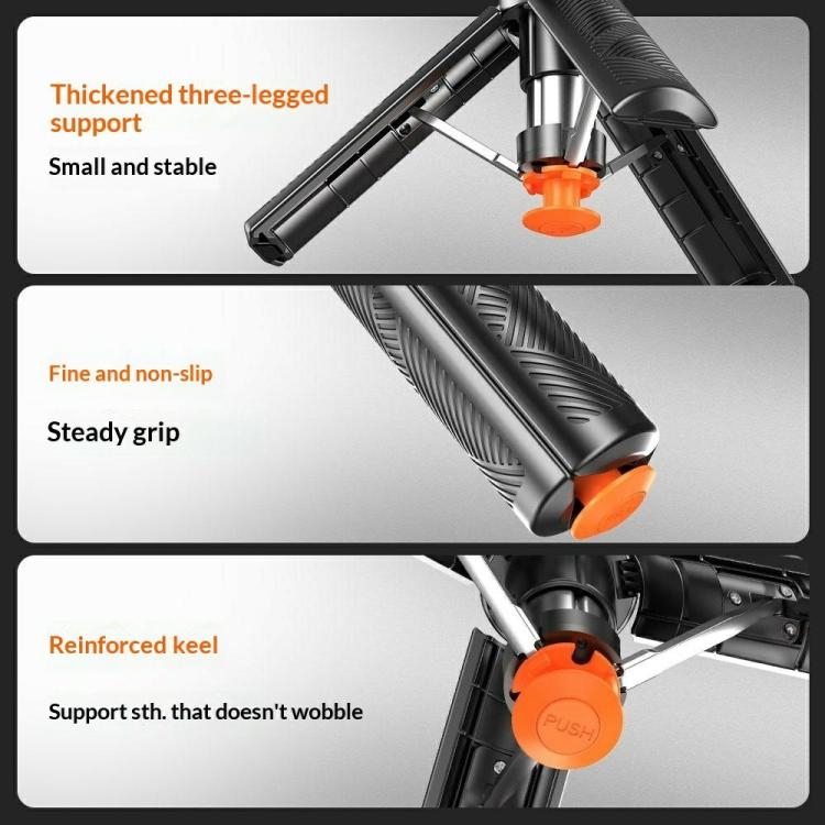T01S For Live Streaming 3-in-1 Extendable Bluetooth Remote Phone Holder Stand Selfie Stick Tripod — view 6