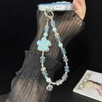 Iridescent Faceted Cherry Blossom Beaded Crystal Chain — view 5