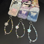 Iridescent Faceted Cherry Blossom Beaded Crystal Chain — view 7