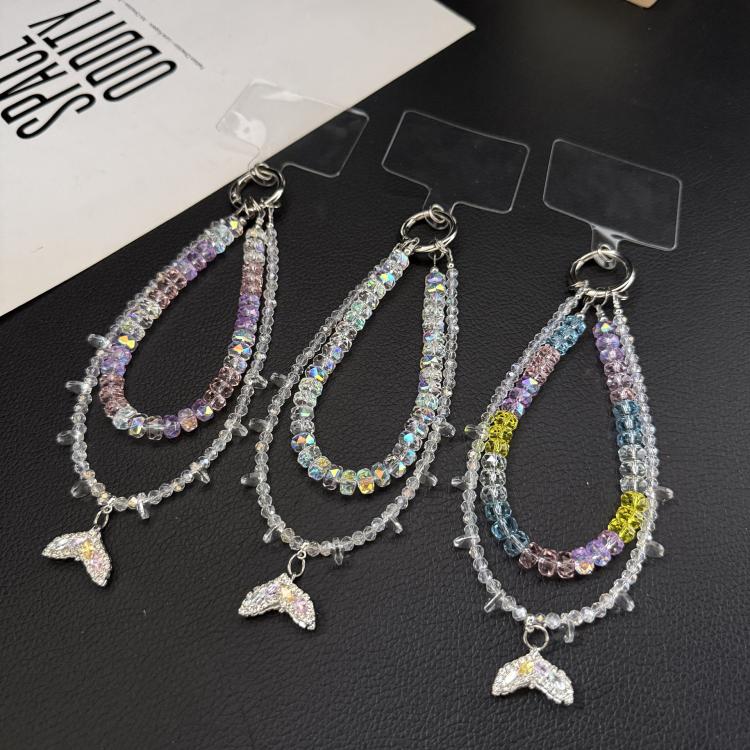 Neon Cube Candy Mermaid Tail Crystal Chain — Pink