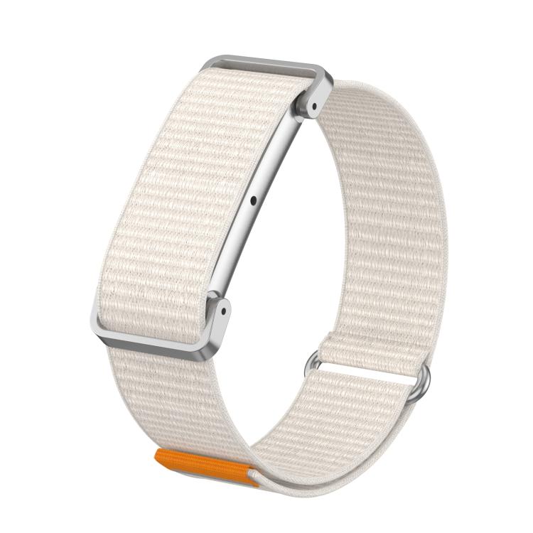 Metal Case Hybrid Nylon Hook and Loop Fastener Watch Band — Powder Pink