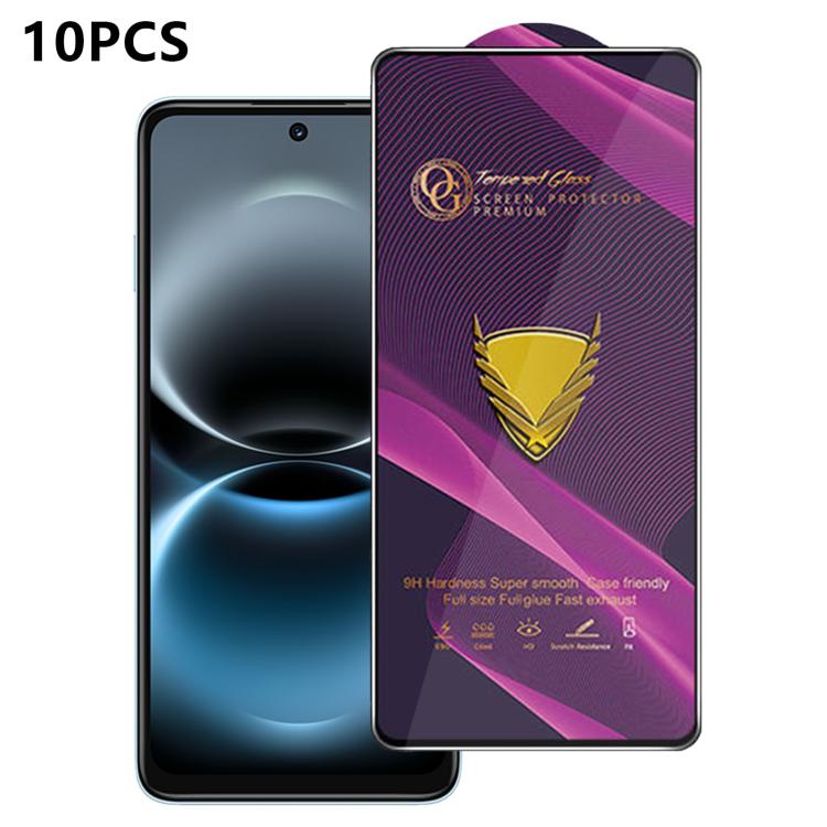 10pcs OG Purple Large-Arc Anti-Static High-Alumina Screen-Printed HD Tempered Glass Film