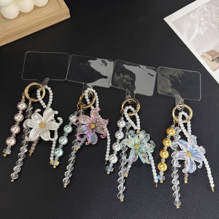 Large Flower Tassel Pearl Crystal Chain — Green