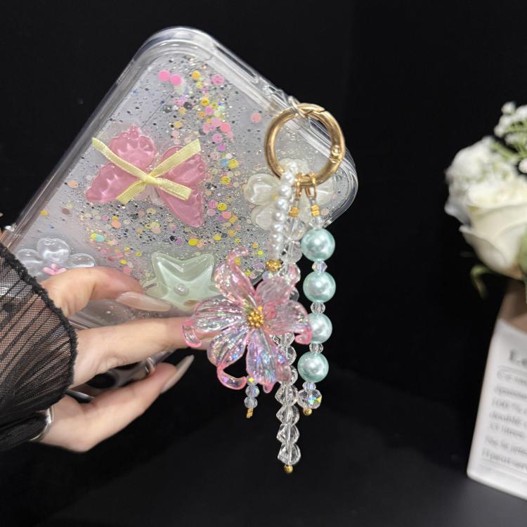 Large Flower Tassel Pearl Crystal Chain — view 7