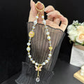 Gold Tiny Butterfly Water Drop Crystal Chain