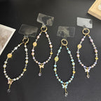 Gold Tiny Butterfly Water Drop Crystal Chain — Blue