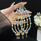 Gold Tiny Butterfly Water Drop Crystal Chain — view 9