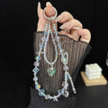 Aurora Heart Faceted Crystal Double Layer Chain