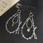 Aurora Heart Faceted Crystal Double Layer Chain — Pink