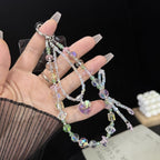 Aurora Heart Faceted Crystal Double Layer Chain — view 4