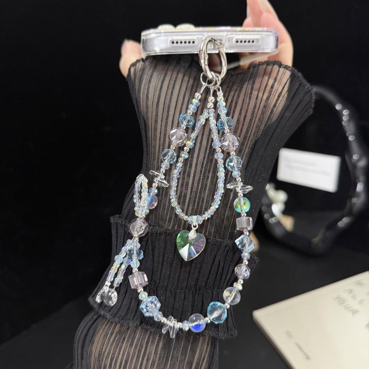 Aurora Heart Faceted Crystal Double Layer Chain — view 5