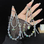 Aurora Heart Faceted Crystal Double Layer Chain — view 7