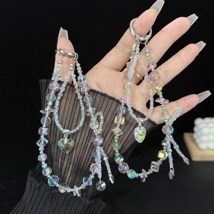 Aurora Heart Faceted Crystal Double Layer Chain — view 7