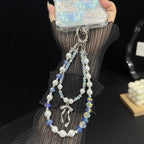 Silver Bow Pearl Double Layer Crystal Chain — view 5