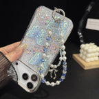 Silver Bow Pearl Double Layer Crystal Chain — view 6