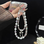 Silver Bow Pearl Double Layer Crystal Chain — view 7