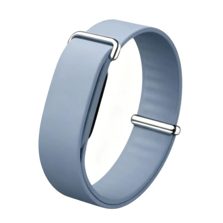 Solid Color Single Lap Silicone Loop Watch Band — Black