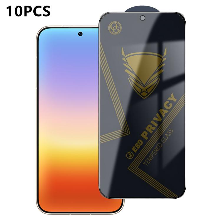 10pcs OG Golden Armor Anti-Static High-Aluminium Screen-Printed Privacy Tempered Glass Film