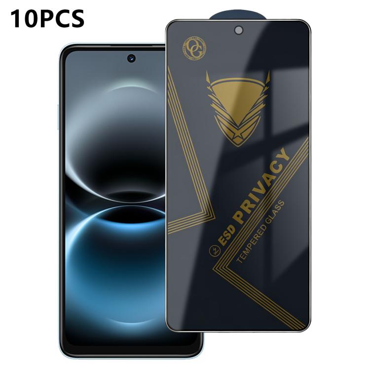 10pcs OG Golden Armor Anti-Static High-Aluminium Screen-Printed Privacy Tempered Glass Film