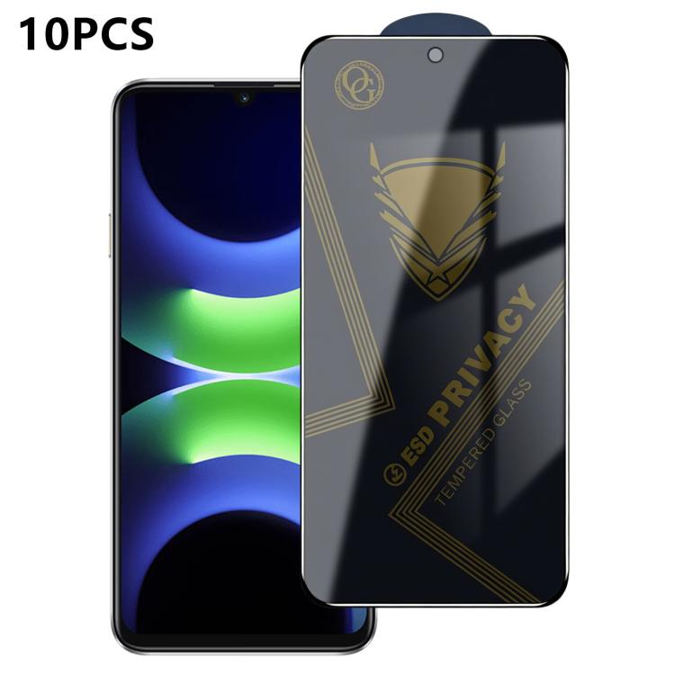 10pcs OG Golden Armor Anti-Static High-Aluminium Screen-Printed Privacy Tempered Glass Film