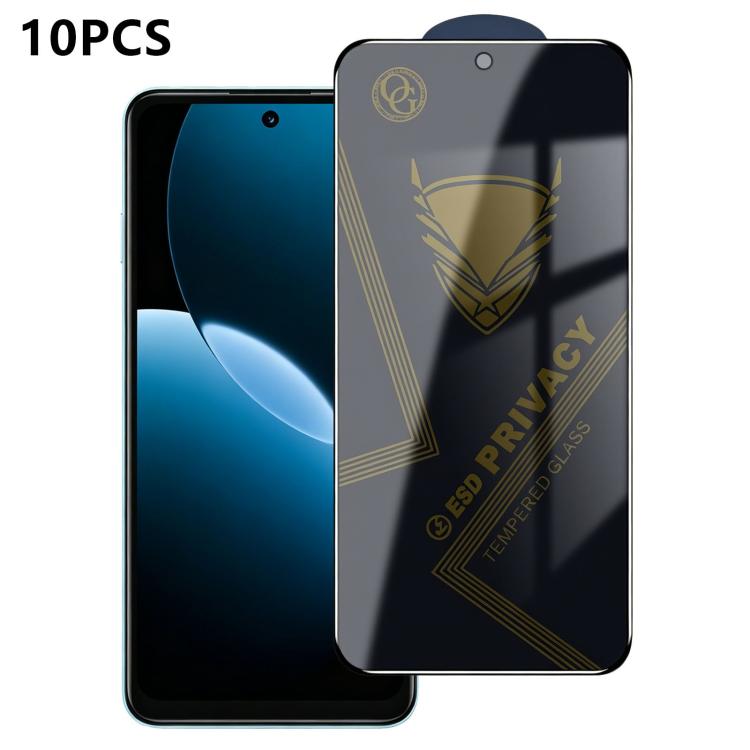 10pcs OG Golden Armor Anti-Static High-Aluminium Screen-Printed Privacy Tempered Glass Film
