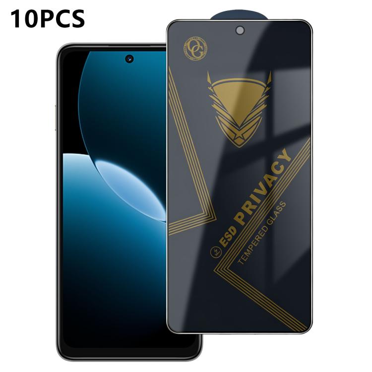 10pcs OG Golden Armor Anti-Static High-Aluminium Screen-Printed Privacy Tempered Glass Film