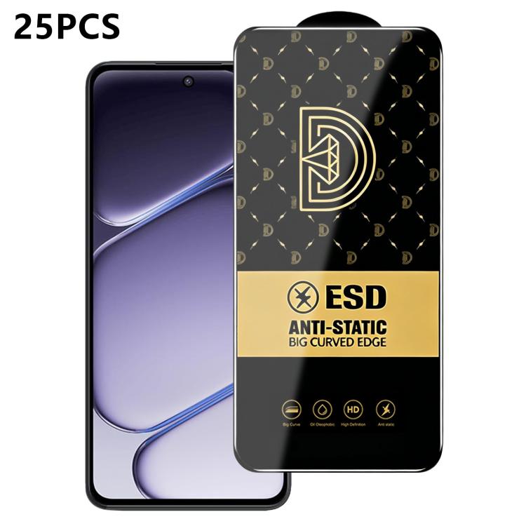 25pcs Royal Diamond Anti-Static Screen-Printed HD Tempered Glass Film