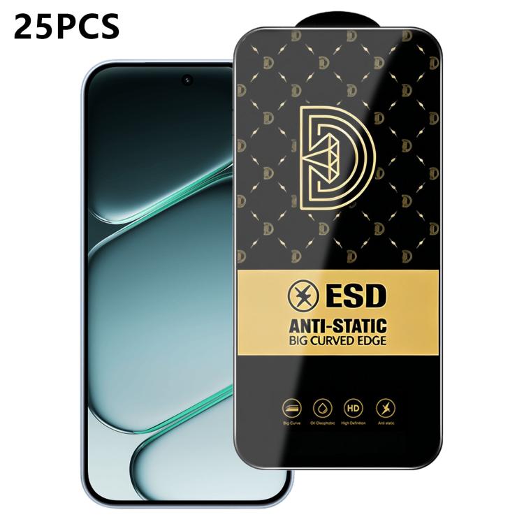 25pcs Royal Diamond Anti-Static Screen-Printed HD Tempered Glass Film — For OnePlus Nord CE6 Lite