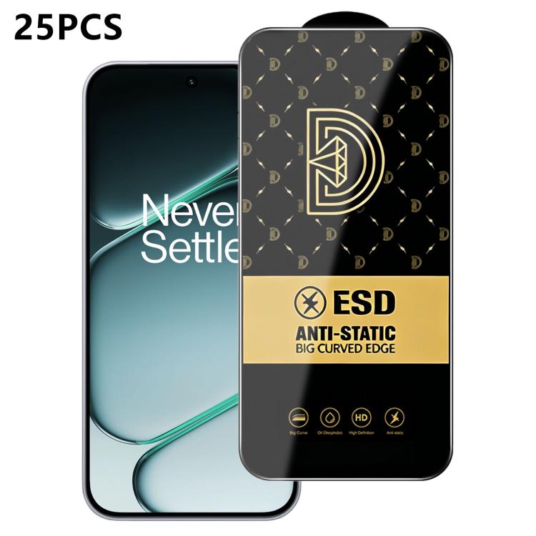 25pcs Royal Diamond Anti-Static Screen-Printed HD Tempered Glass Film — For OnePlus Turbo 6V