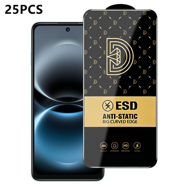 25pcs Royal Diamond Anti-Static Screen-Printed HD Tempered Glass Film