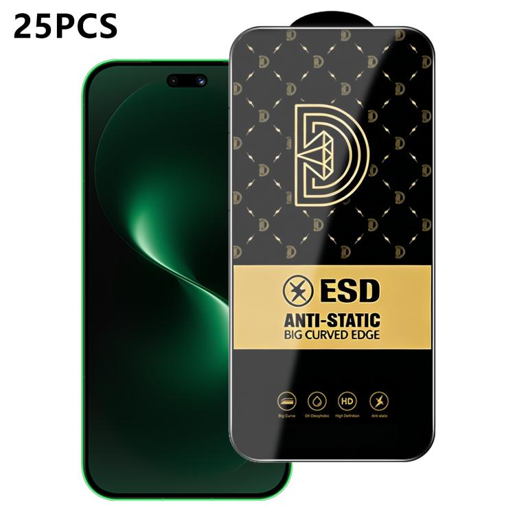 25pcs Royal Diamond Anti-Static Screen-Printed HD Tempered Glass Film