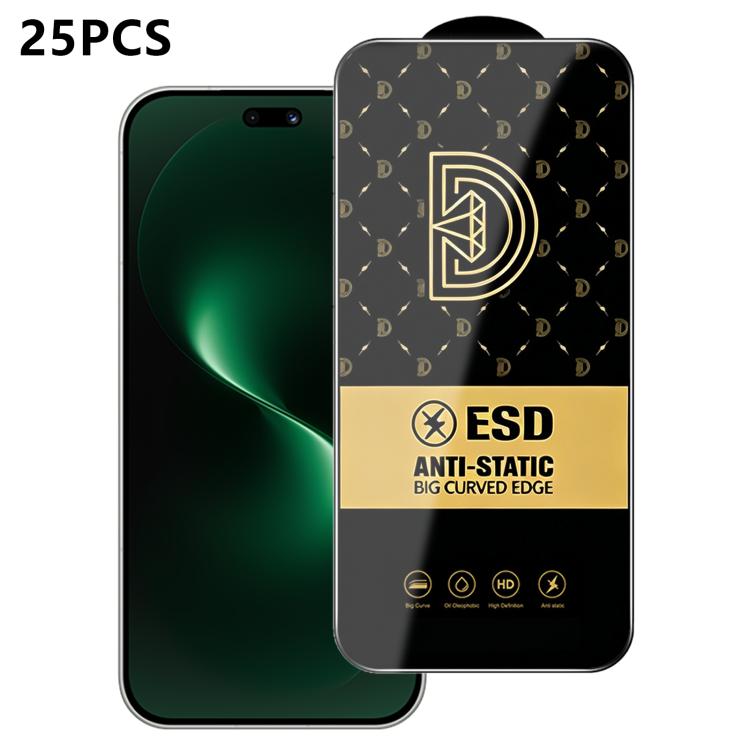 25pcs Royal Diamond Anti-Static Screen-Printed HD Tempered Glass Film